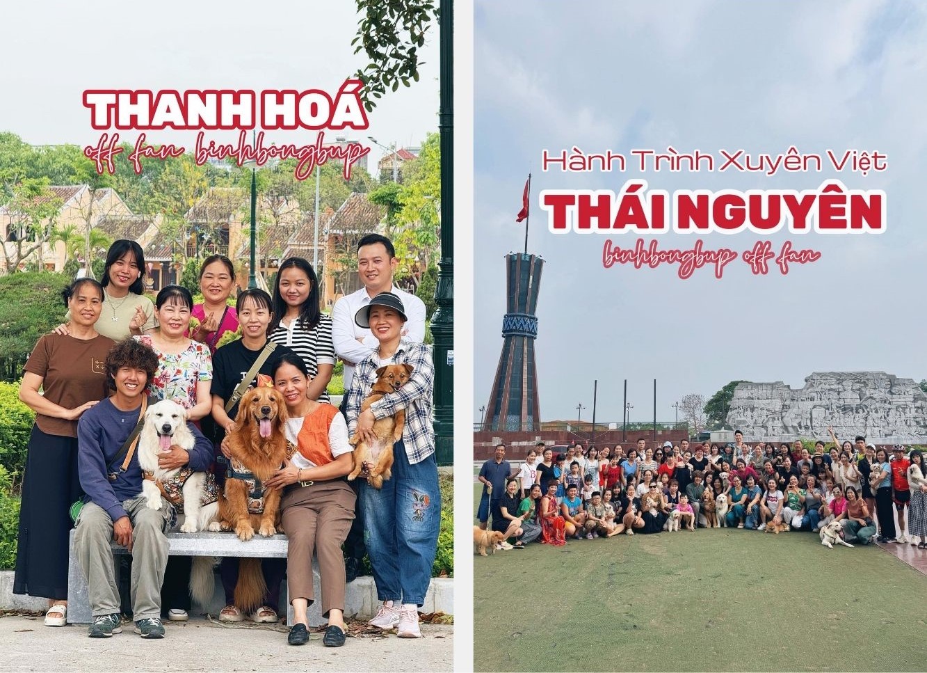 Khong chi ngam nhin nhung canh dep o noi moi, an dac san vung mien moi ma Binh Bong Bup con co co hoi gap go nguoi ham mo tu bon phuong. Moi tinh thanh dung chan, Binh luon co gang danh mot buoi hen de “off fan” (gap go giao luu nhung nguoi yeu cho). Nhieu nguoi den con tang qua la do an, li xi cho Bong va Bup. “Day la mot phan tui minh vui vi tiep xuc va lam quen nhieu nguoi, duoc trai nghiem nhieu hon“.