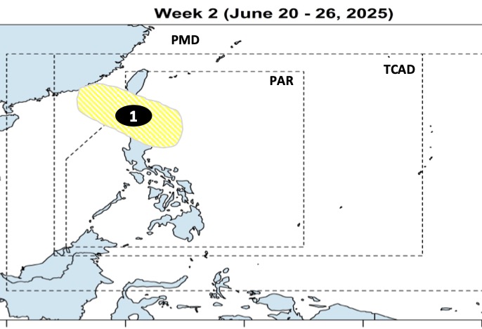 Ap thap du kien di vao Bien Dong ngay sau bao Wutip. Anh: PAGASA