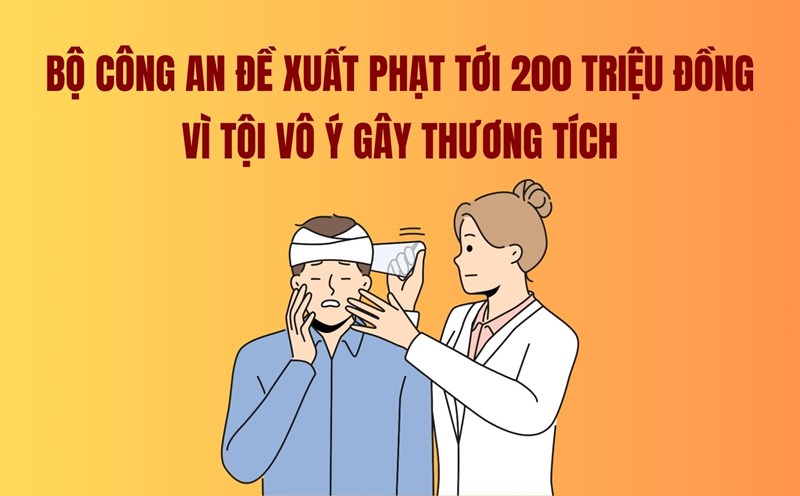 The Ministry of Public Security proposes a fine of up to 200 million VND for the crime of unintentionally causing injury