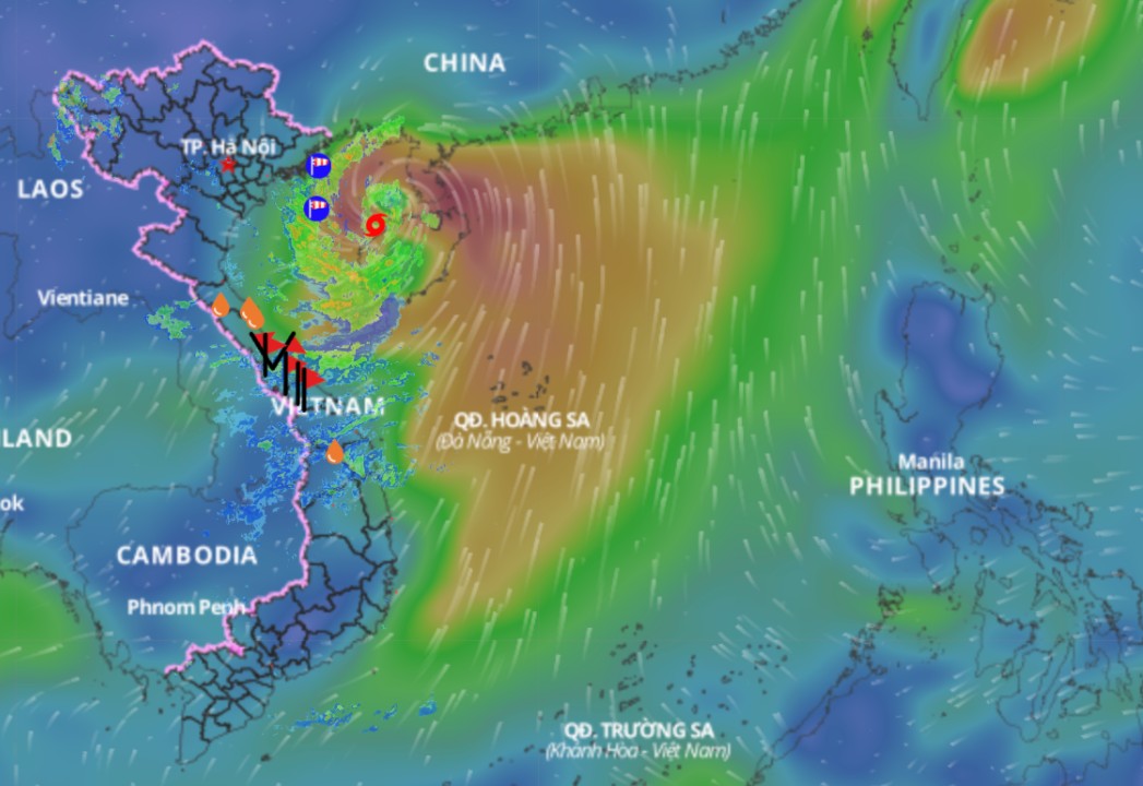 Actualice la posicion de la tormenta No. 1 a las 5 en punto el 14 de junio. Fuente: Sistema de monitoreo de desastres naturales de Vietnam