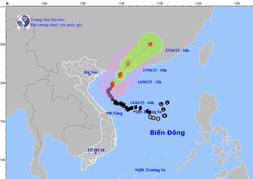 Forecast of the path and impact of storm No. 1. Photo: NCHMF