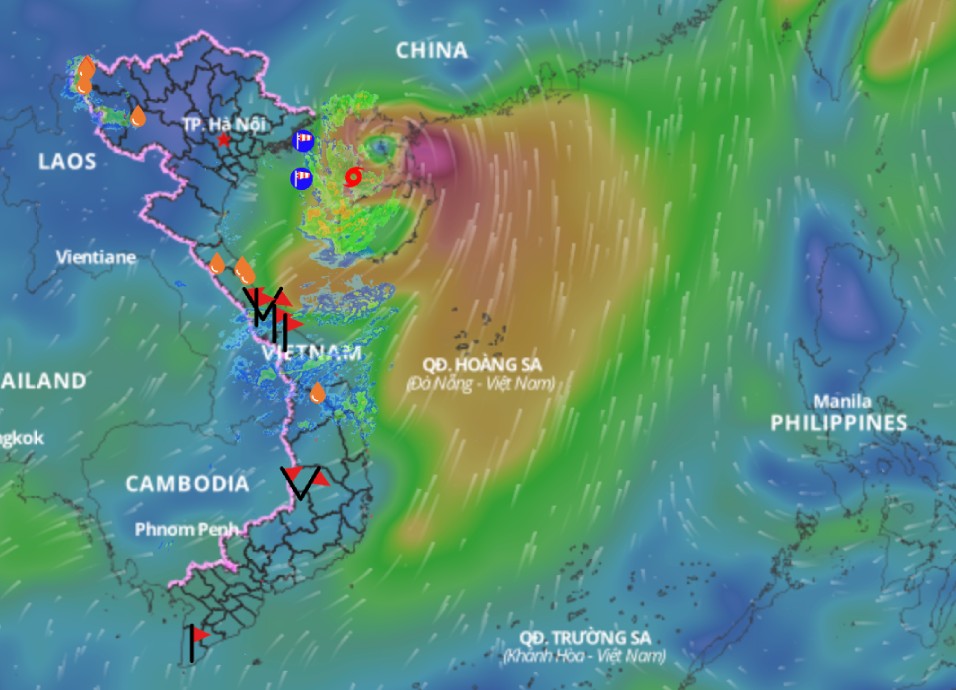 Actualice la posicion de la tormenta No. 1 a las 8 en punto el 14 de junio. Fuente: Sistema de monitoreo de desastres naturales de Vietnam