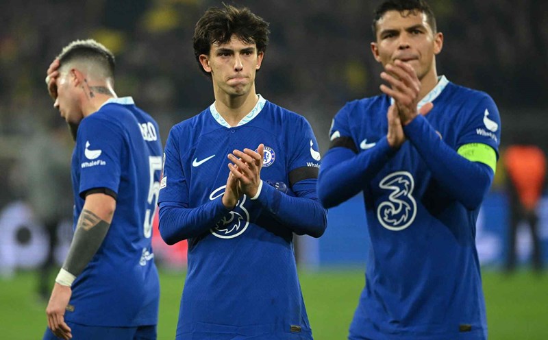 Felix (middle) in Chelsea. Photo: AFP