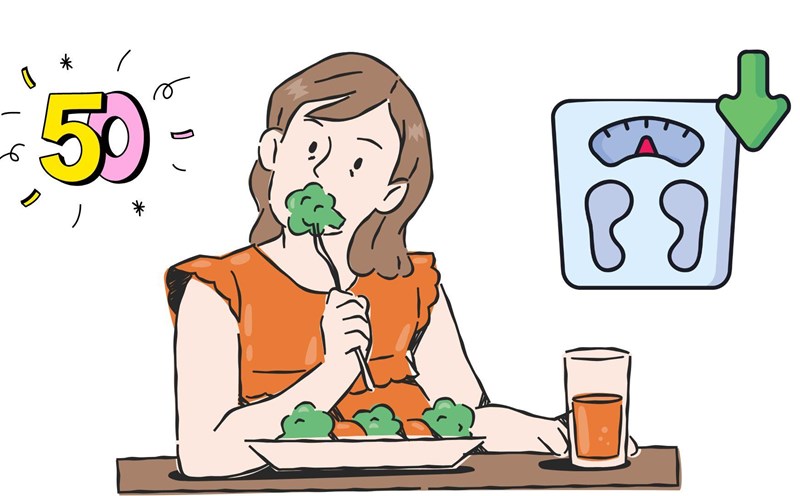 Chewing food thoroughly is one of the habits that help women over 50 lose weight faster. Graphics: Thanh Thanh