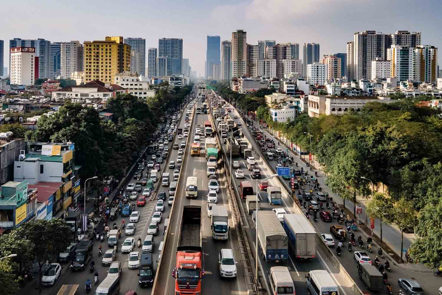 Cao toc Vanh dai 3 Ha Noi da qua tai, un tac trien mien. Anh: Nhom PV 
