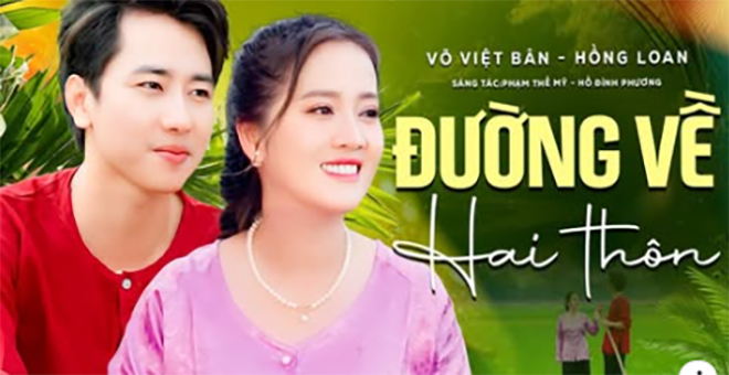 Hong Loan va Vo Viet Ban trong MV moi. Anh: MV “Duong ve hai thon”