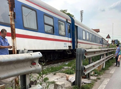 The scene of the accident that killed the woman. Photo: Tien Dung
