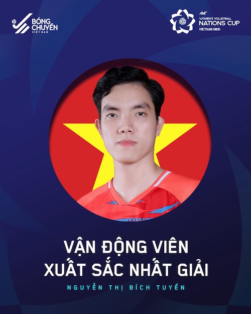 Bich Tuyen gianh 2 danh hieu ca nhan tai AVC Nations Cup 2025. Anh: Bong chuyen Viet Nam