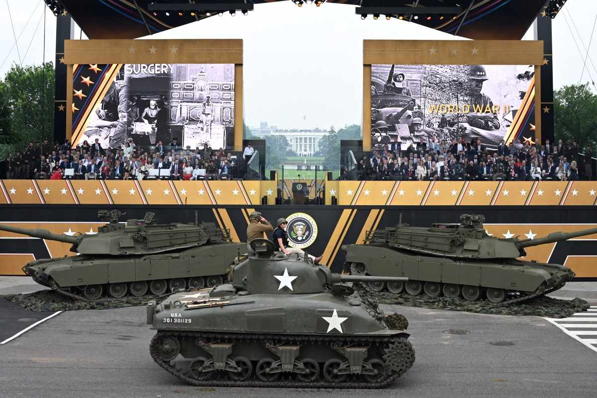M4 Sherman tank at the parade to celebrate the 250th anniversary of the founding of the US Army on June 14, 2025. Photo: AFP