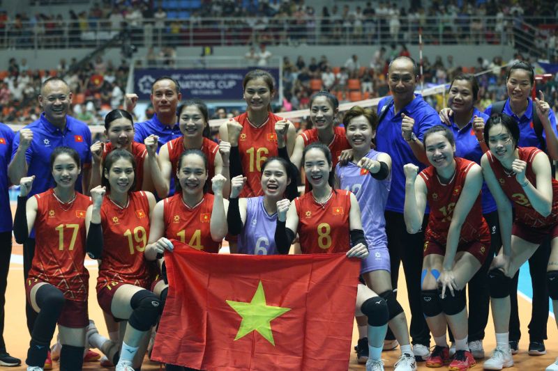 Reclutamiento del campeon de voleibol femenino vietnamita AVC Nations Cup 2025. Foto: Quyet Thang