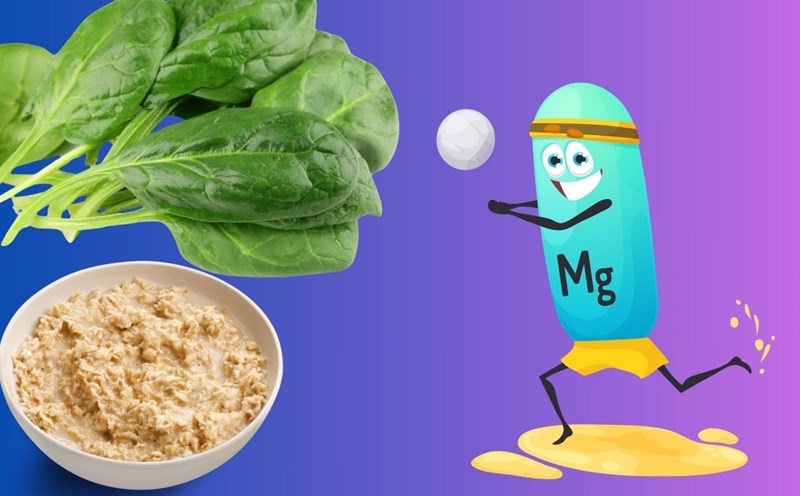 Spinach or oatmeal congee are very good for health, rich in magnesium and good sleep. Graphic photo: HUENG SON