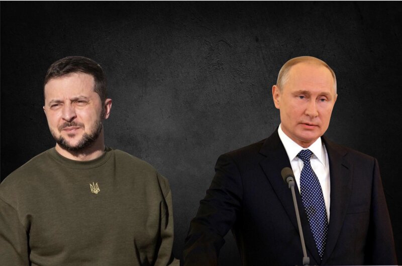 El presidente ruso Putin (derecha) dijo que estaba listo para una nueva negociacion de paz con Ucrania. Foto: Xinhua