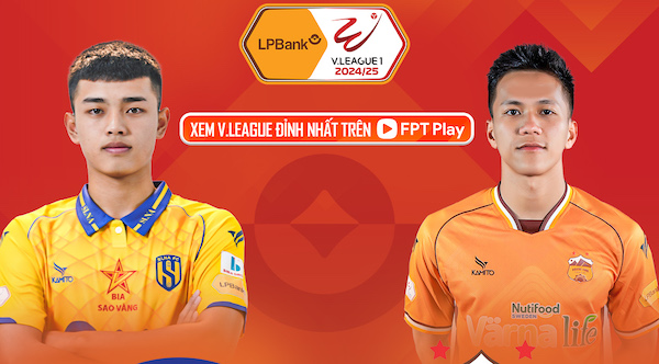 Song Lam Nghe An meets Hoang Anh Gia Lai in round 25 of V.League. Photo: FPT Play