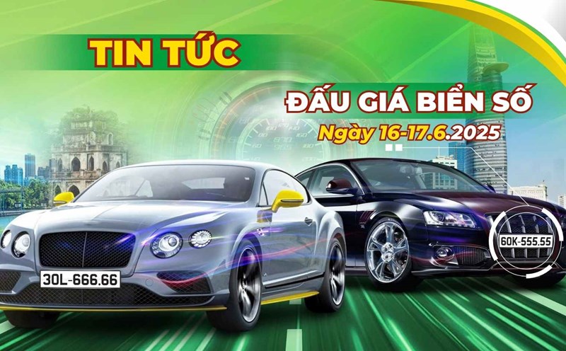 Super rare five-digit 5 license plates in Hanoi will be available in the auction on June 16-17