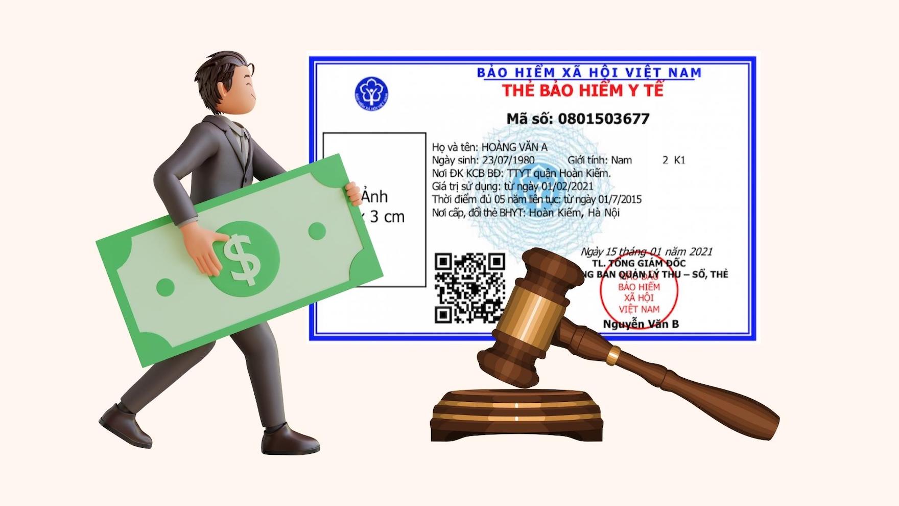 El uso de tarjetas de seguro de salud de otras personas puede recibir una multa al menos VND 40 millones. Grafico: Linh Dan