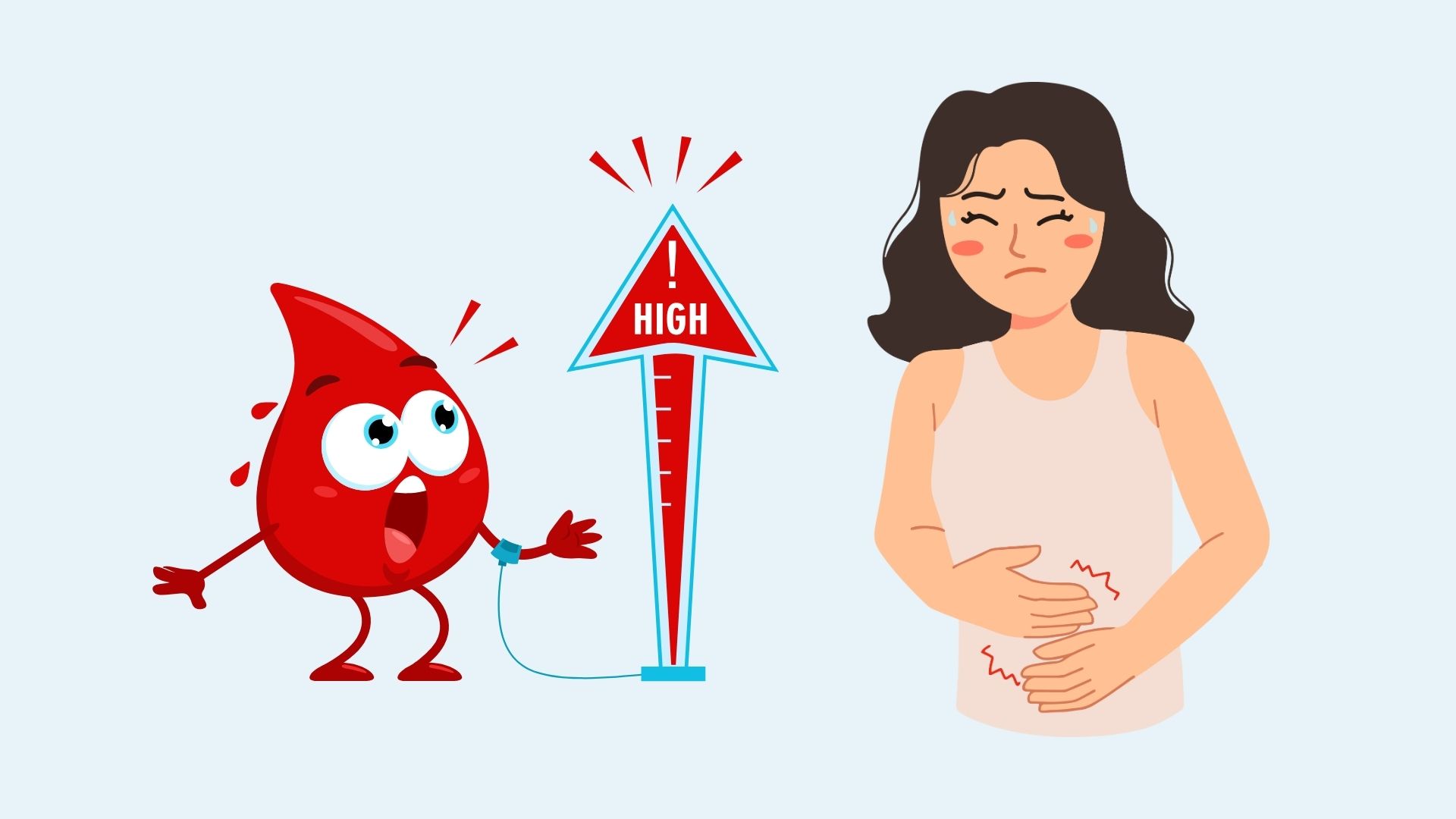 Be careful when blood sugar is high and you have a stomachache. Graphics: Linh Dan