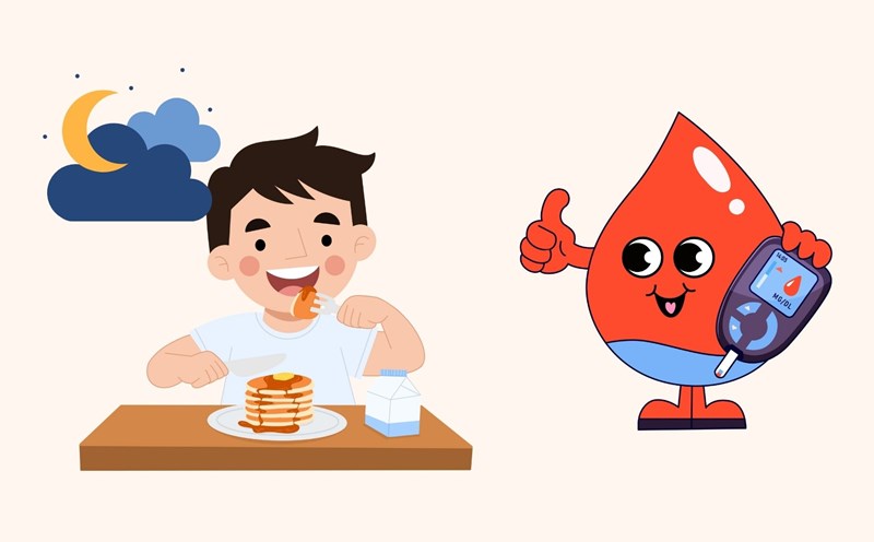 Eat an evening snack properly so as not to worry about increasing blood sugar. Graphics: Linh Dan