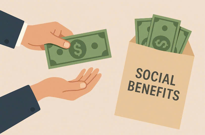 Desde 1.7.2025, transfiera la tarea de pagar los beneficios sociales del nivel de distrito al nivel de comuna. Graficos: Huong Giang