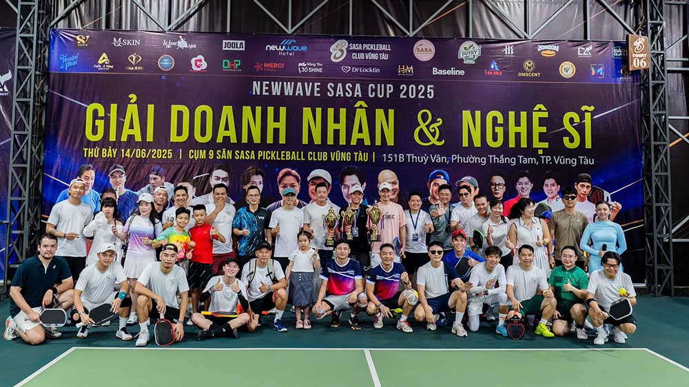 Giai pickleball Newwave Sasa Cup 2025 - Doanh nhan va Nghe si de lai nhieu dau an. Anh: BTC