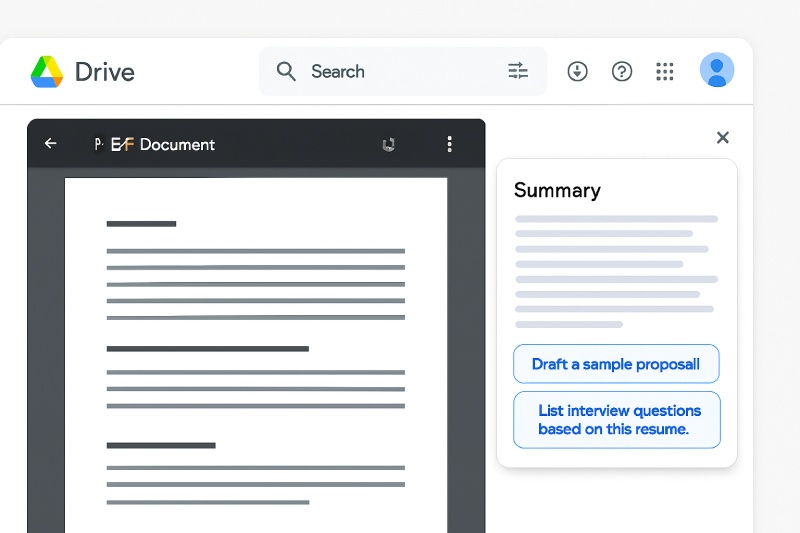 Google Drive adds an AI Gemini PDF summary feature. Graphics: Quang Minh