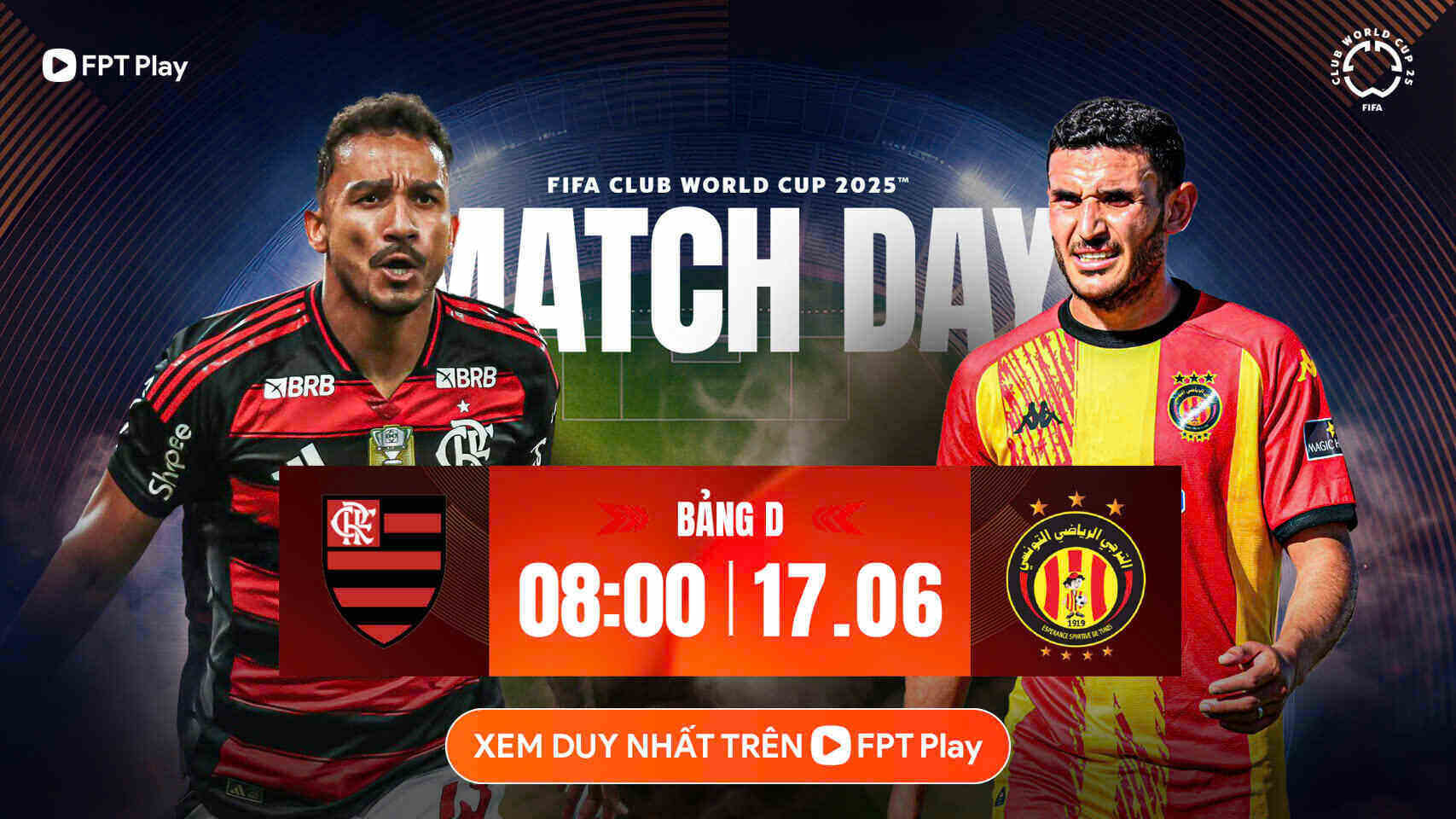 Flamengo se enfrento a Esperance en la Copa Mundial del Club de la FIFA 2025. Foto: FPT Play