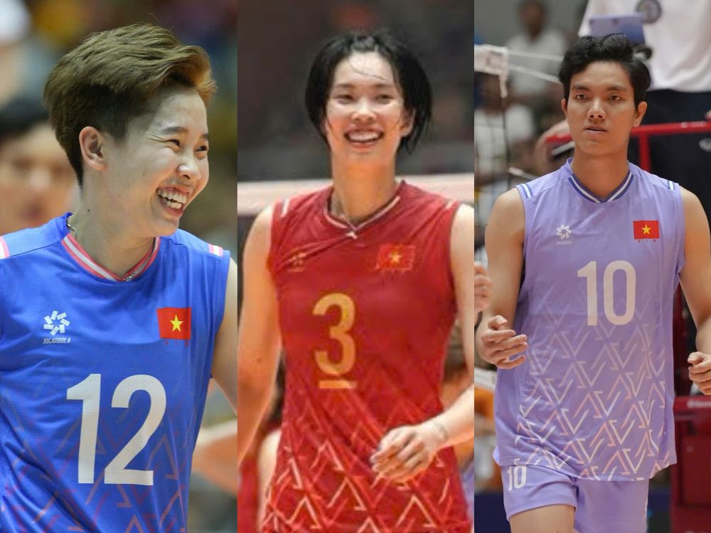 Los tres mejores jugadores del equipo de voleibol femenino vietnamita en AVC Nations Cup 2025. Foto: Quyet Thang/VFV