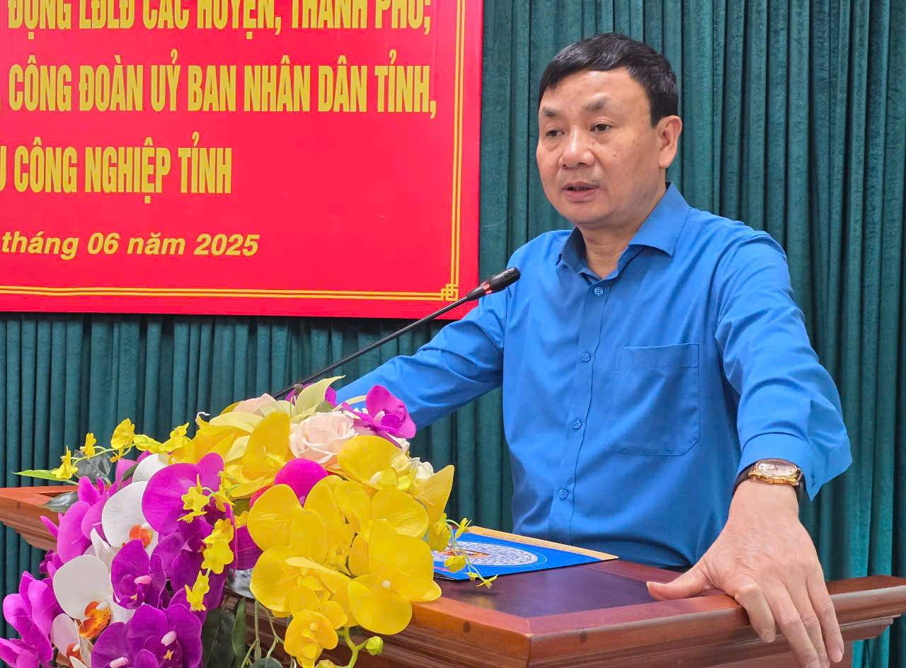 Ong Hoang Manh Hung - Chu tich LDLD tinh Ninh Binh phat bieu tai hoi nghi. Anh: Dieu Anh