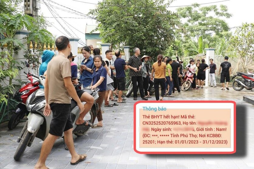 Các phụ huynh bức xúc sau khi phát hiện con mình hết hạn thẻ BHYT dù đã nộp tiền mua cả năm. Ảnh: Tô Công.