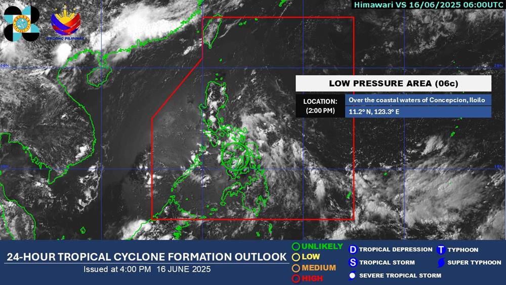Ap thap moi hinh thanh gan Bien Dong. Anh: Pagasa