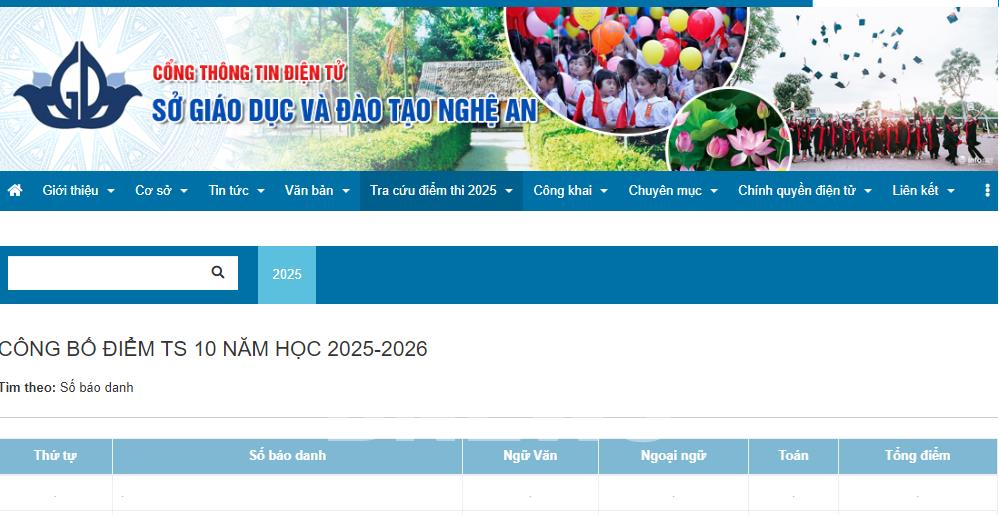 Candidates can look up the 10th grade entrance exam scores at the Nghe An Department of Education and Training's Electronic Information Portal. Photo: Ngoc Anh