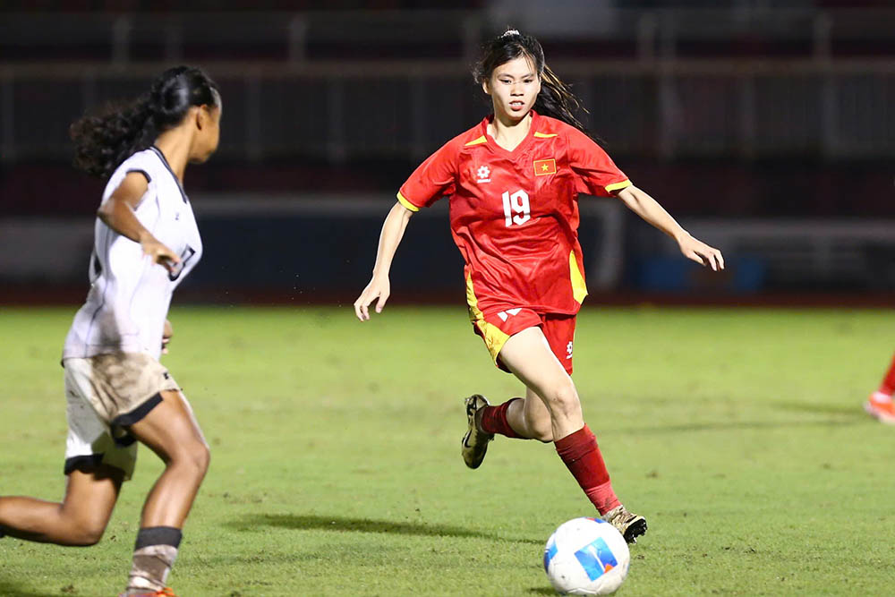 U19 nu Viet Nam co the tran ap dao truoc U19 nu Indonesia. Anh: Quoc An