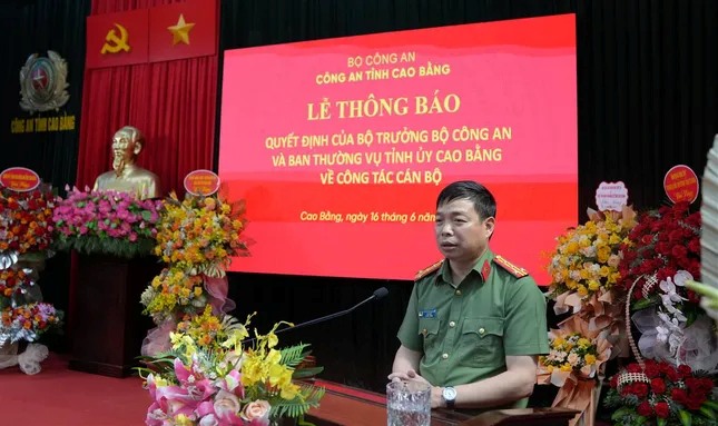 Dai ta Nguyen Quang Vinh nhan nhiem vu Giam doc Cong an tinh Cao Bang. Anh: Don vi cung cap.