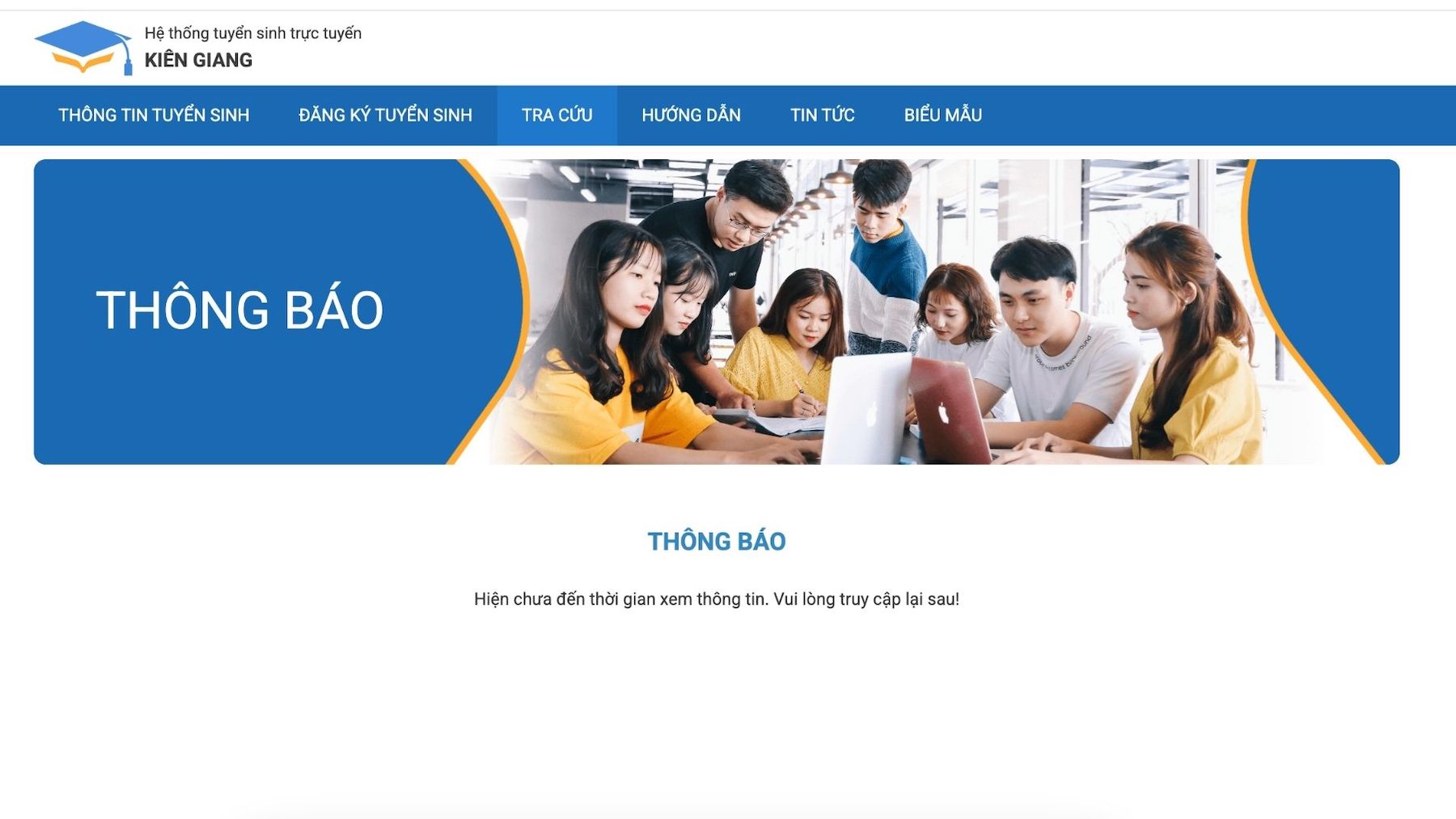 Giao dien website tra cuu diem thi vao lop 10 nam hoc 2025 - 2026 tai Kien Giang.