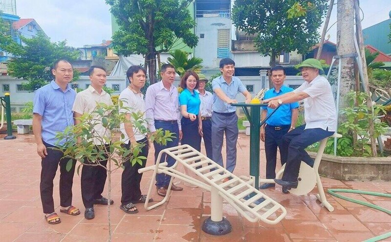 Workers' cultural activity point in Phung Xa Commune, under the Thach That District Labor Federation. Photo: Hai Yen