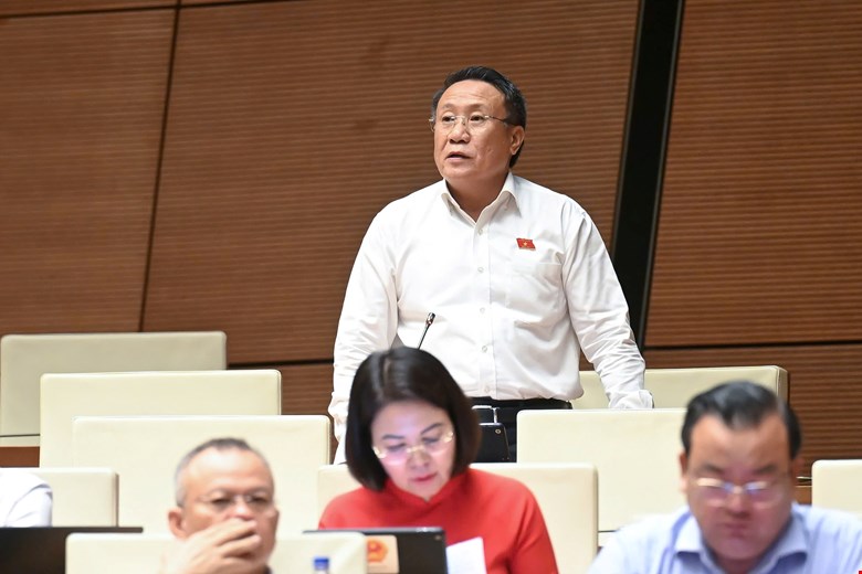 Dai bieu Quoc hoi Ha Sy Dong kien nghi can ho tro ho kinh doanh thu tuc khai thue den khi ho lam duoc, thay vi den thoi diem chinh sach co hieu luc, cham la phat. Anh: Quochoi.vn