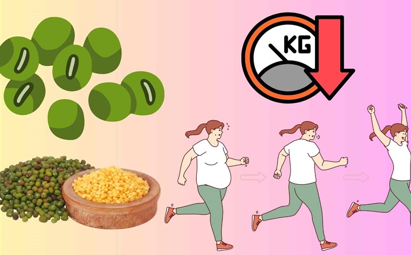 Here is how to cook roasted green bean water to help lose weight and detoxify the body in hot weather. Graphics: Huyen Trang