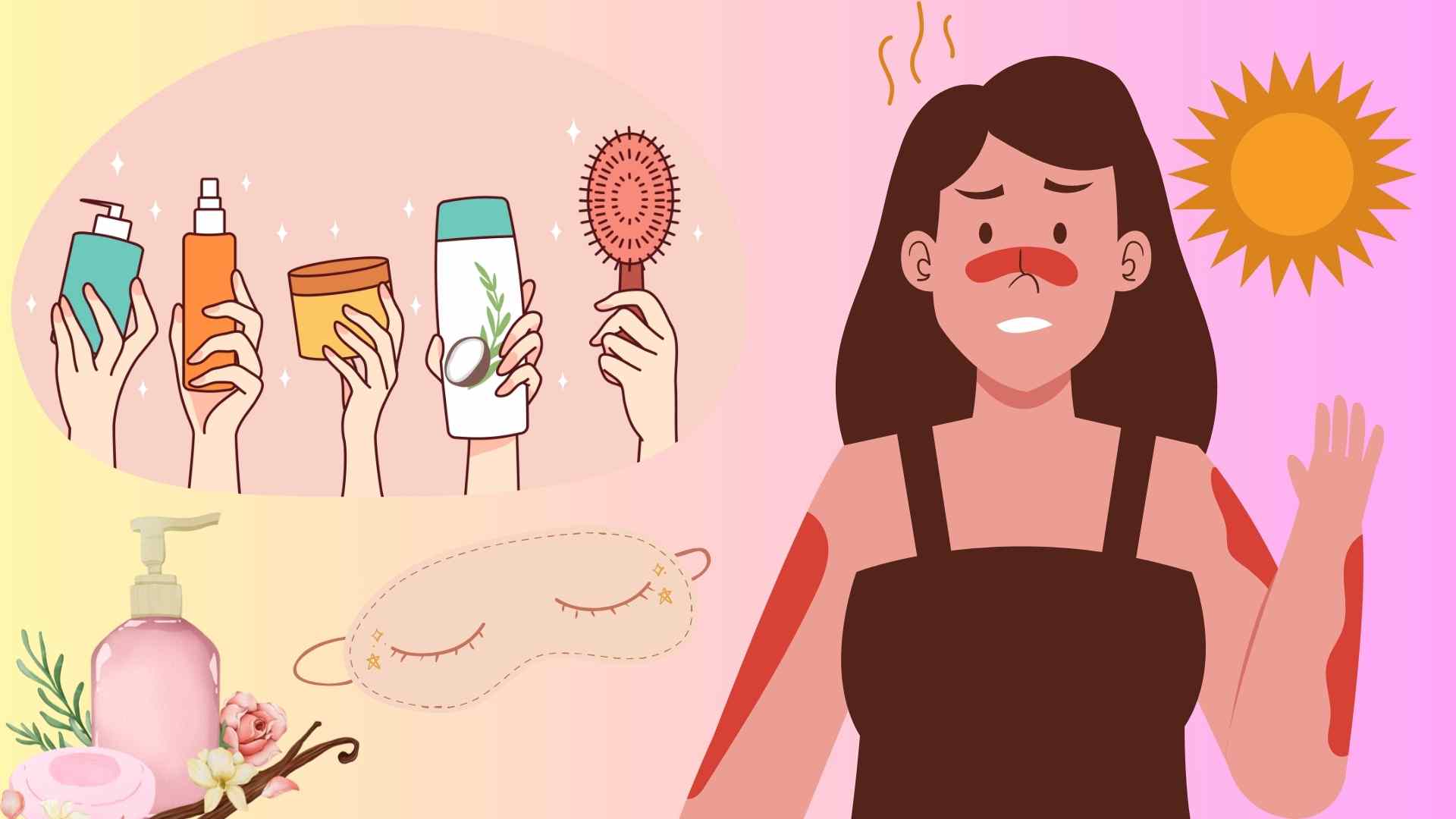 Some simple, easy-to-do ways will help limit sunburn and effectively protect the skin. Graphics: Huyen Trang