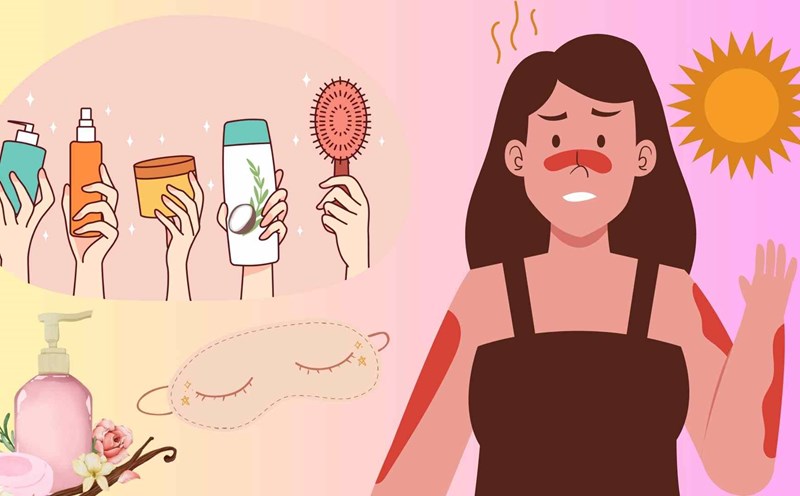 Some simple, easy-to-do ways will help limit sunburn and effectively protect the skin. Graphics: Huyen Trang