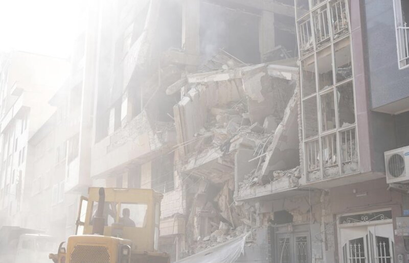 El edificio fue dañado despues del ataque israeli contra Iran. Foto: Xinhua