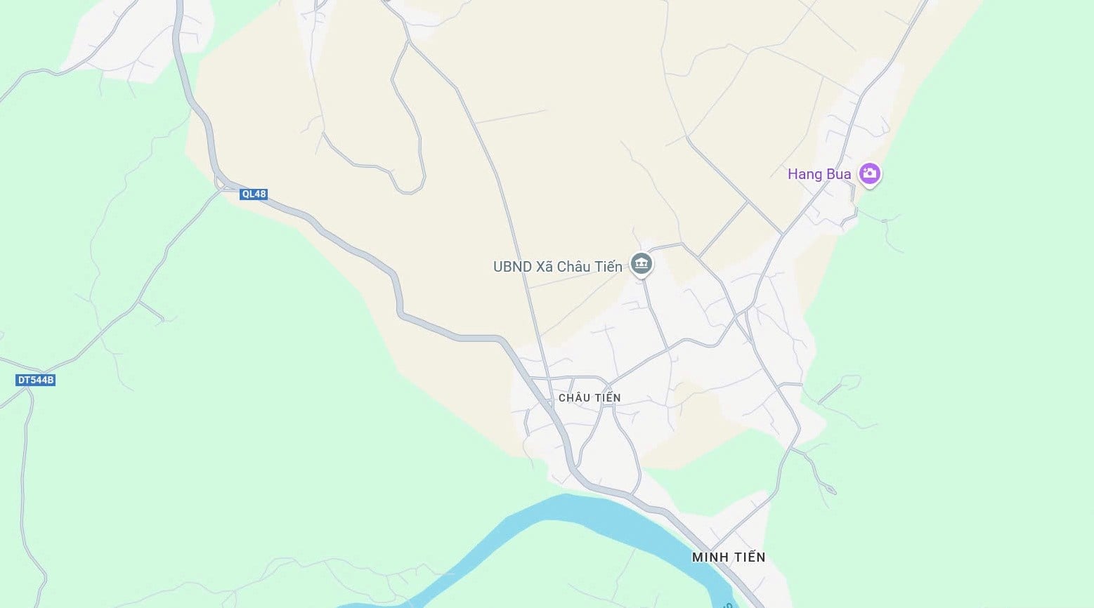 Xa Chau Tien - noi xay ra tinh trang UBND xa bi cac ho dan doi no voi so tien yeu cau thanh toan len den hon 530 trieu dong. Anh: Google map