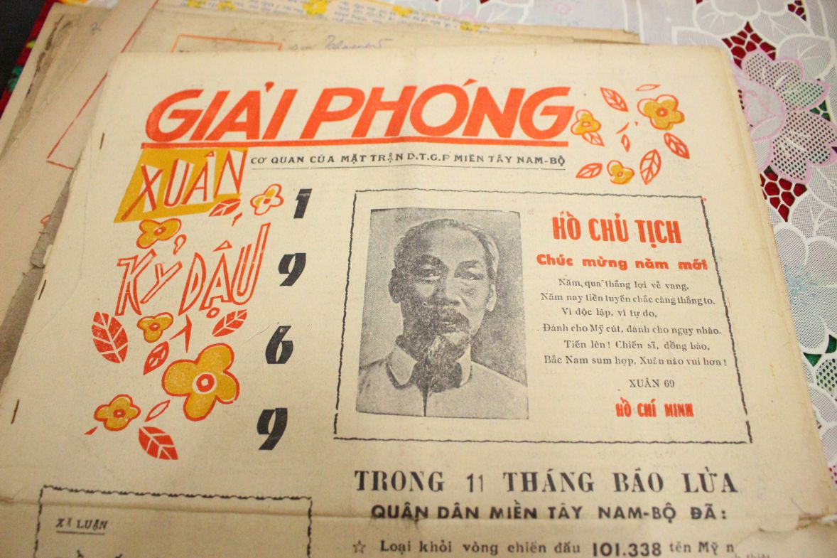 Bao Giai Phong, co quan cua Mat tran dan toc giai phong mien Tay Nam Bo- trong bo suu tap ca nhan cua nha bao Truong Thanh Nha. Anh: Luc Tung