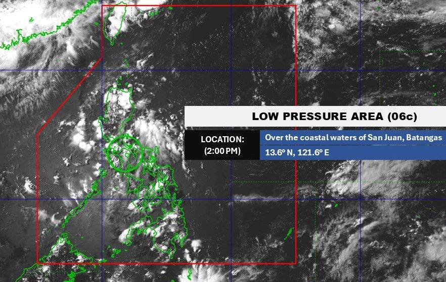 Posicion de baja presion 06C en 2h el 17 de junio de 2025. Foto: Pagasa