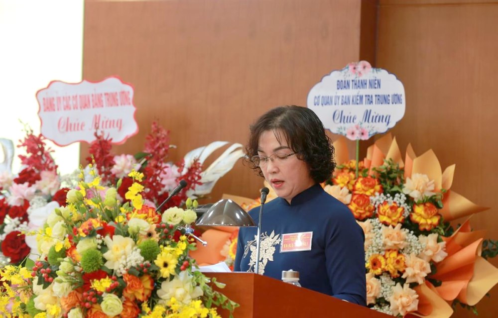 Ba Tran Thi Hien - Pho Chu nhiem Uy ban Kiem tra Trung uong, Pho Bi thu Dang uy Co quan Uy ban Kiem tra Trung uong nhiem ky 2020-2025 - giu chuc Bi thu Dang uy Co quan Uy ban Kiem tra Trung uong nhiem ky 2025-2030. Anh: Hien Hoa