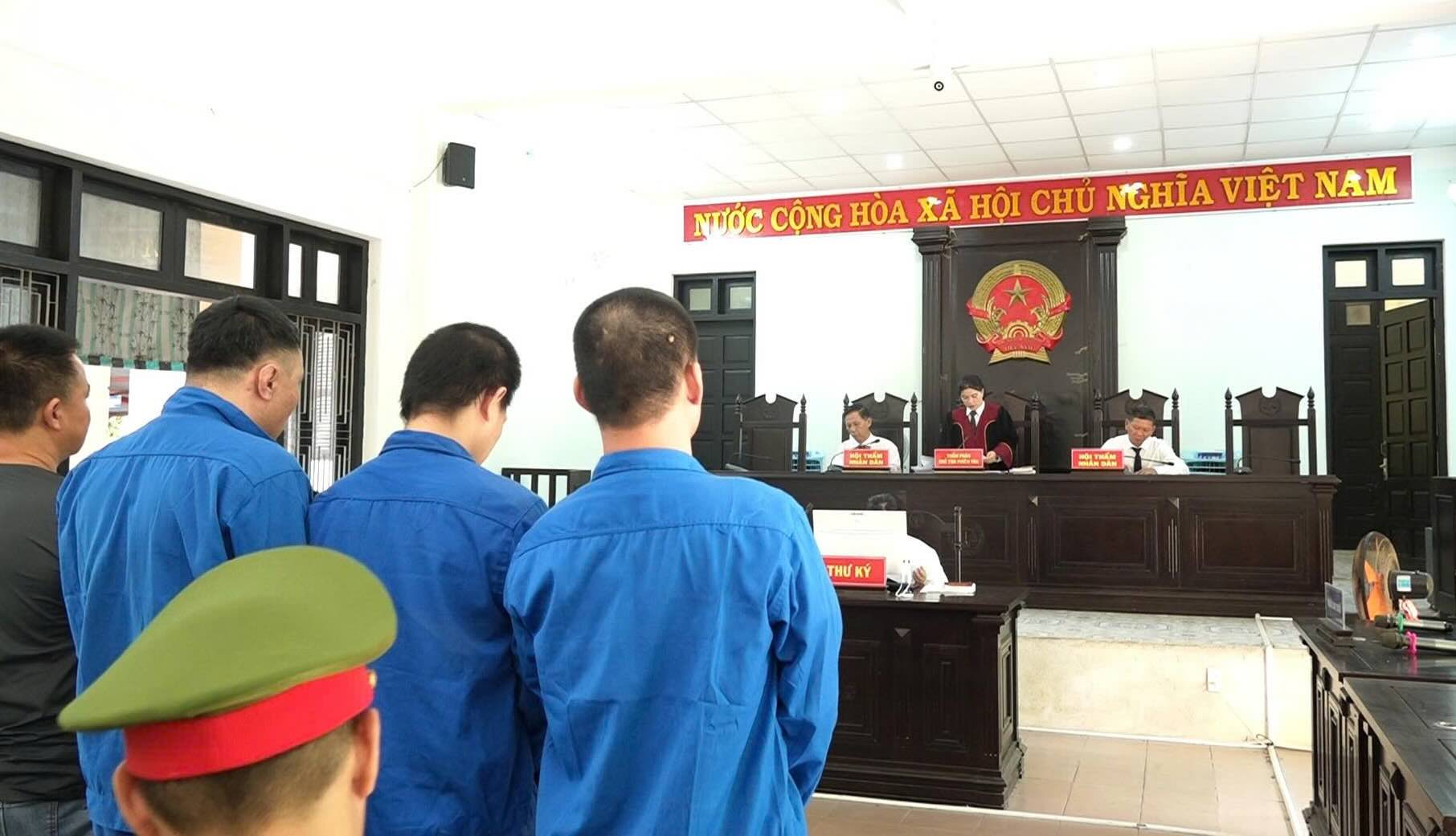 Group of 4 defendants at the trial. Photo: Ngoc Minh