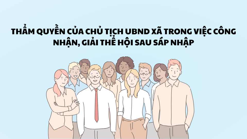 Authority of the Chairman of the Commune People's Committee in recognizing and dissolving associations after merger