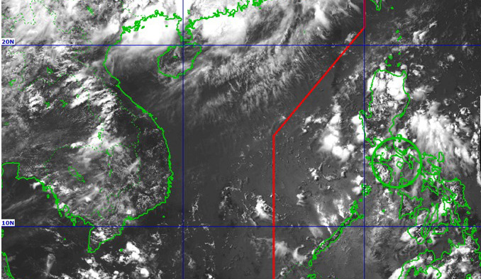 Du bao ap thap gan Bien Dong kho co the manh len thanh ap thap nhiet doi trong 24 gio toi. Anh ve tinh: Pagasa