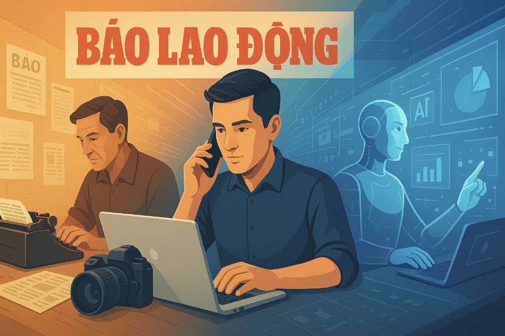 Lao Dong Newspaper in the flow of technology. Graphics: Hai Danh