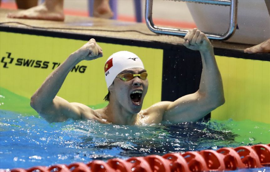 Tuyển thủ Đội tuyển bơi Việt Nam tại SEA Games 32. Ảnh: Duy Nam