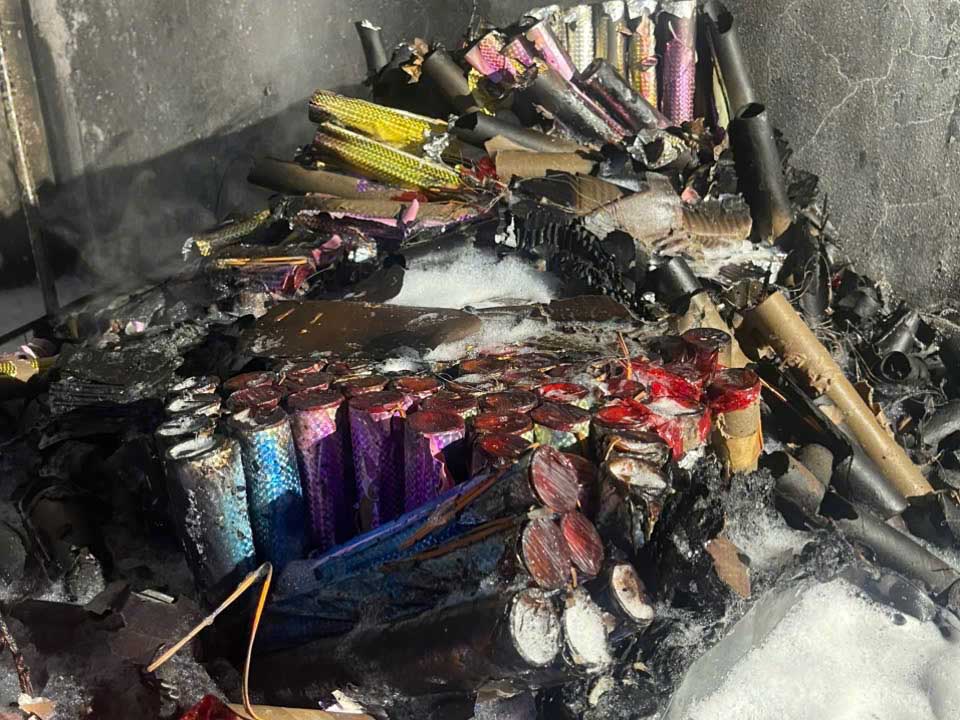 Scene of the fire and explosion in Ha Dong, Hanoi that killed 2 people on June 17. Photo: Hanoi Police