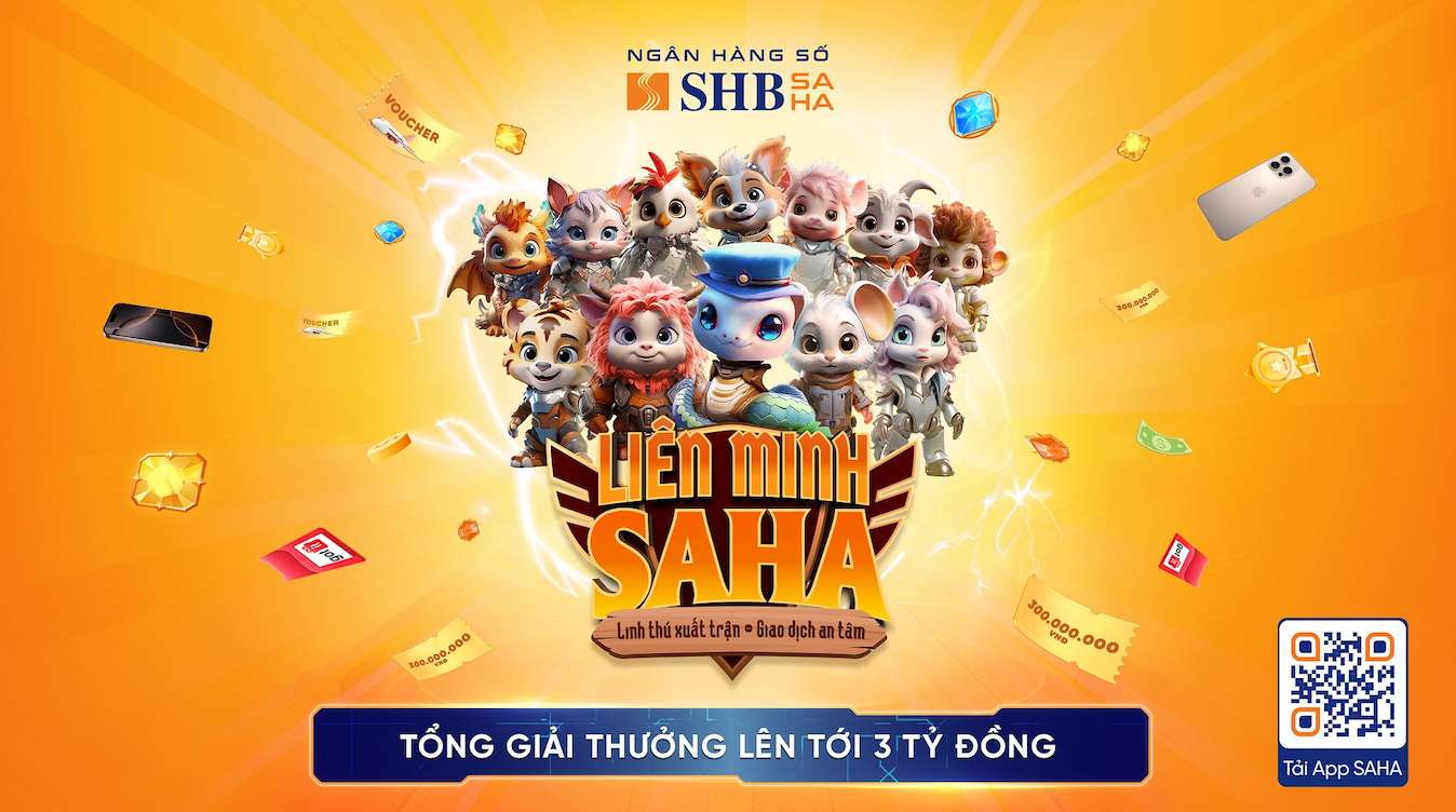 Hang ngan phan thuong gia tri dang cho doi khach hang tai “Lien minh SAHA”. Anh: SHB